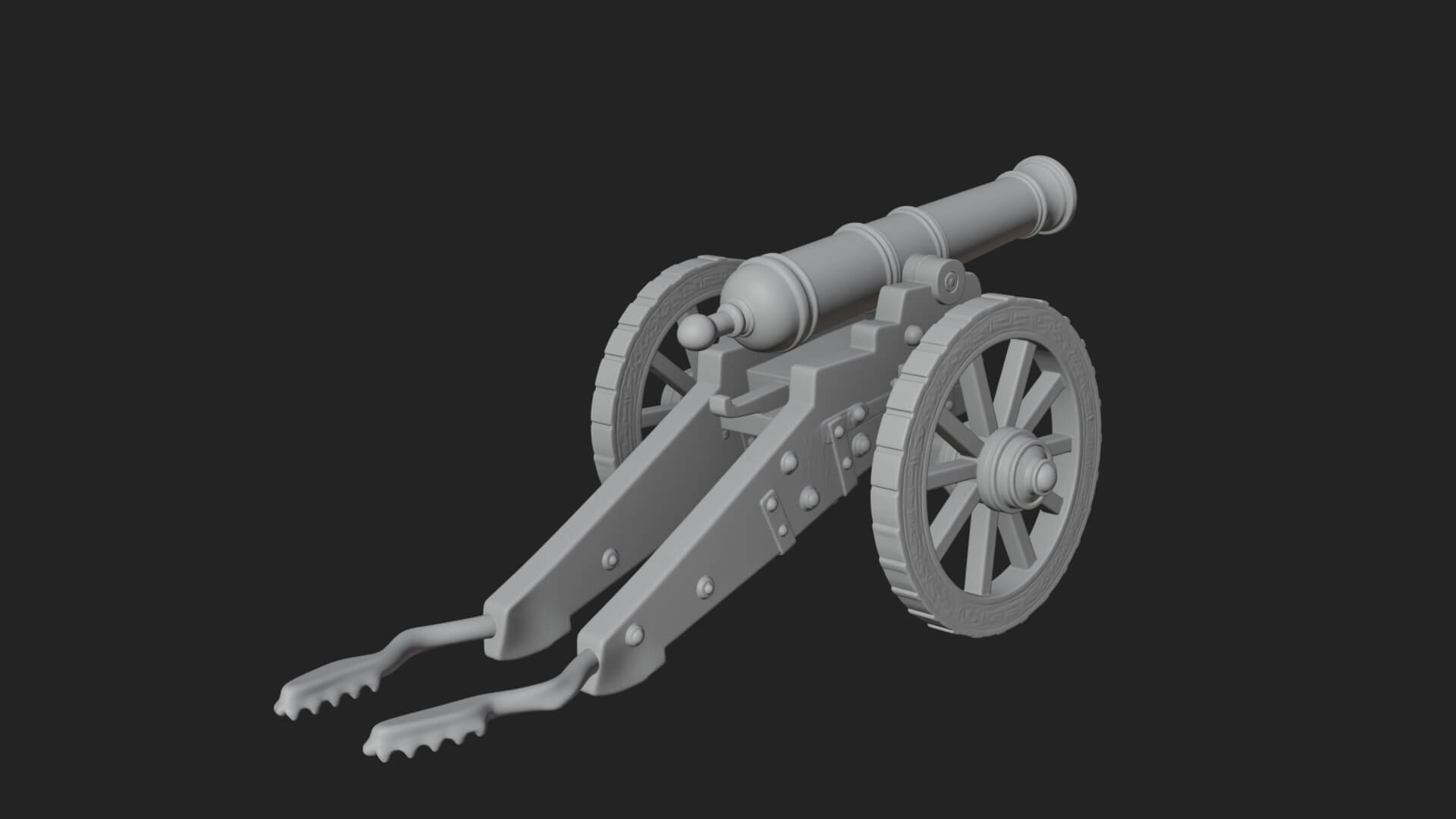 Vintage Field Cannon Model Design 7 3D Print Model 3D Model