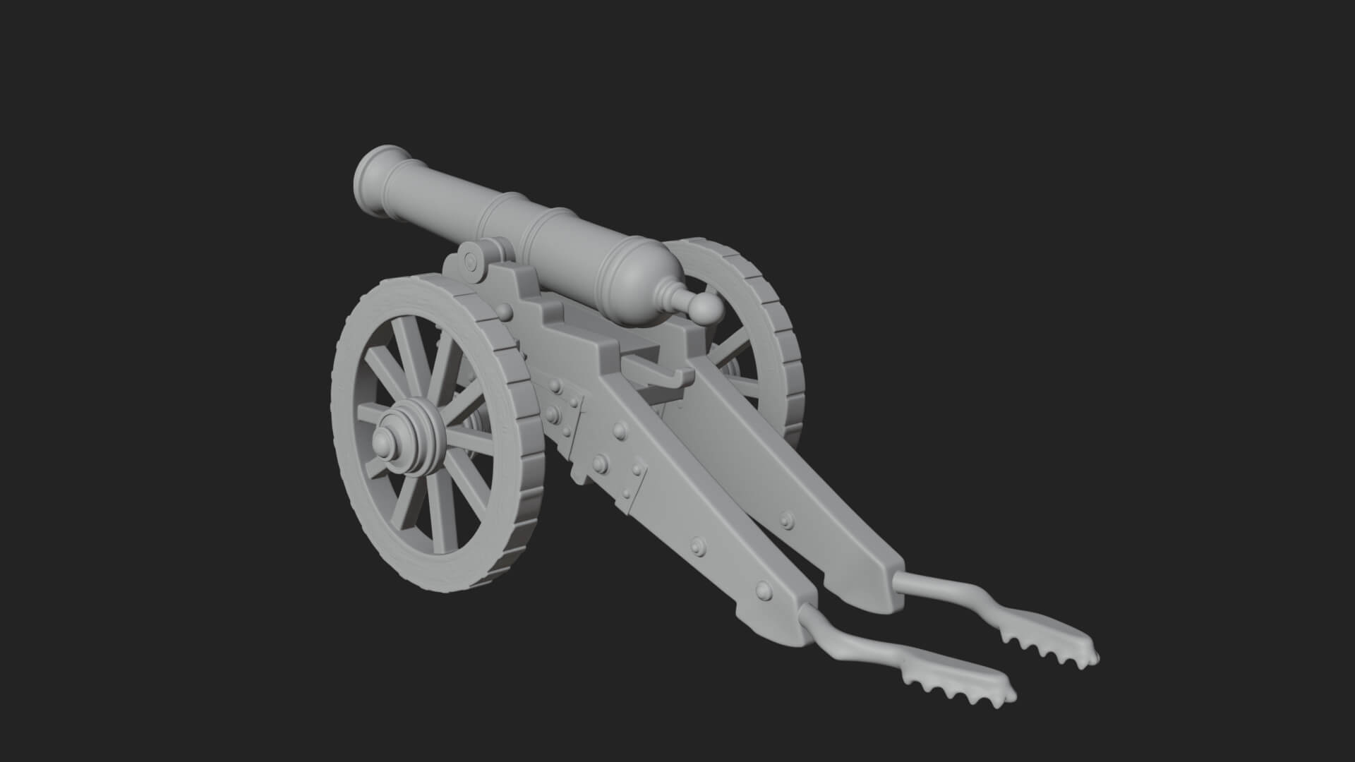 Vintage Field Cannon Model Design 7 3D Print Model 3D Model