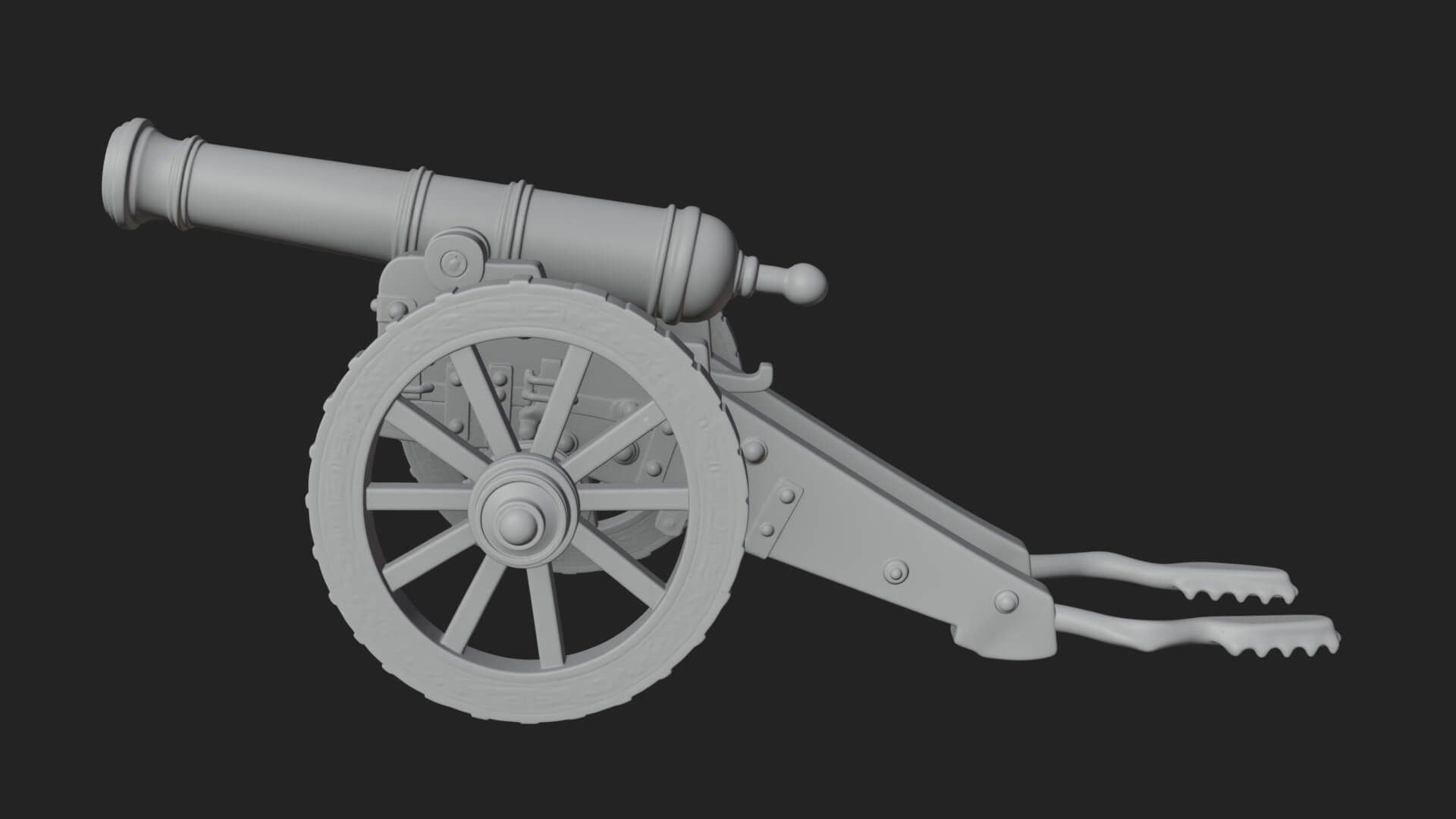Vintage Field Cannon Model Design 7 3D Print Model 3D Model