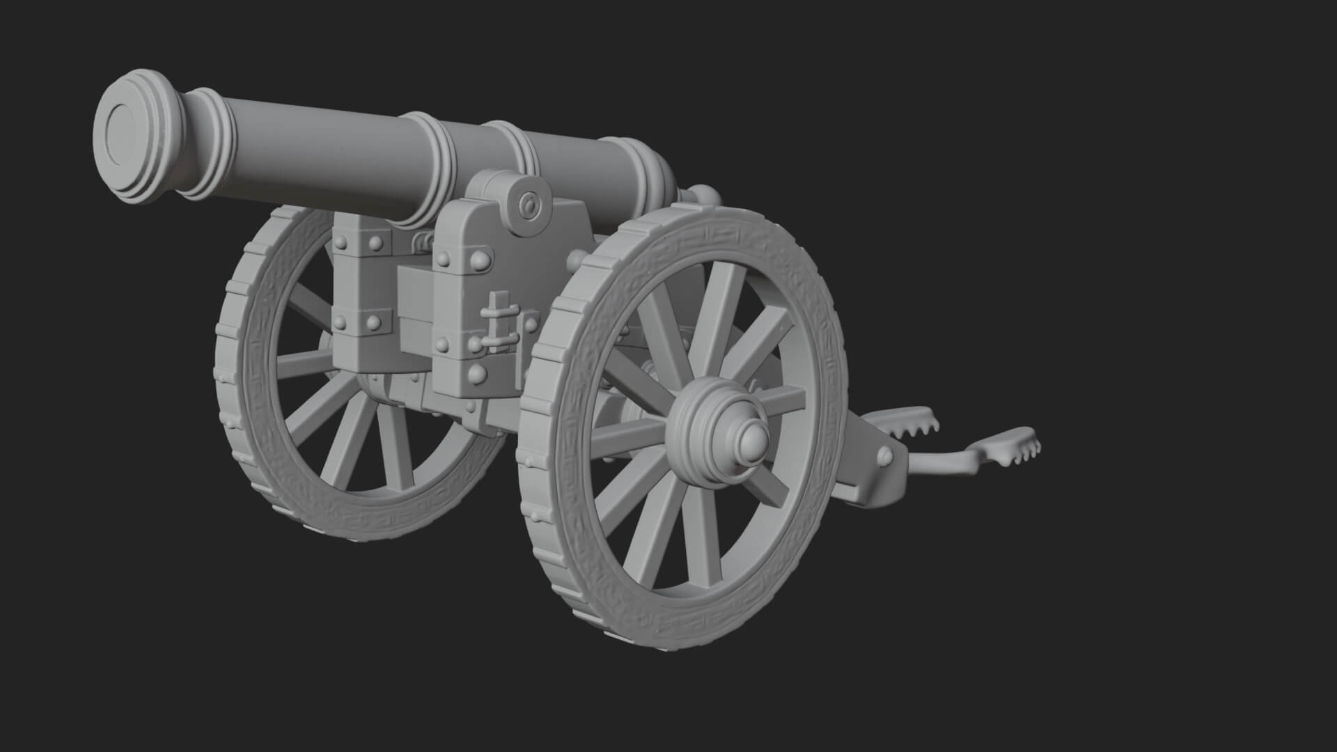 Vintage Field Cannon Model Design 7 3D Print Model 3D Model