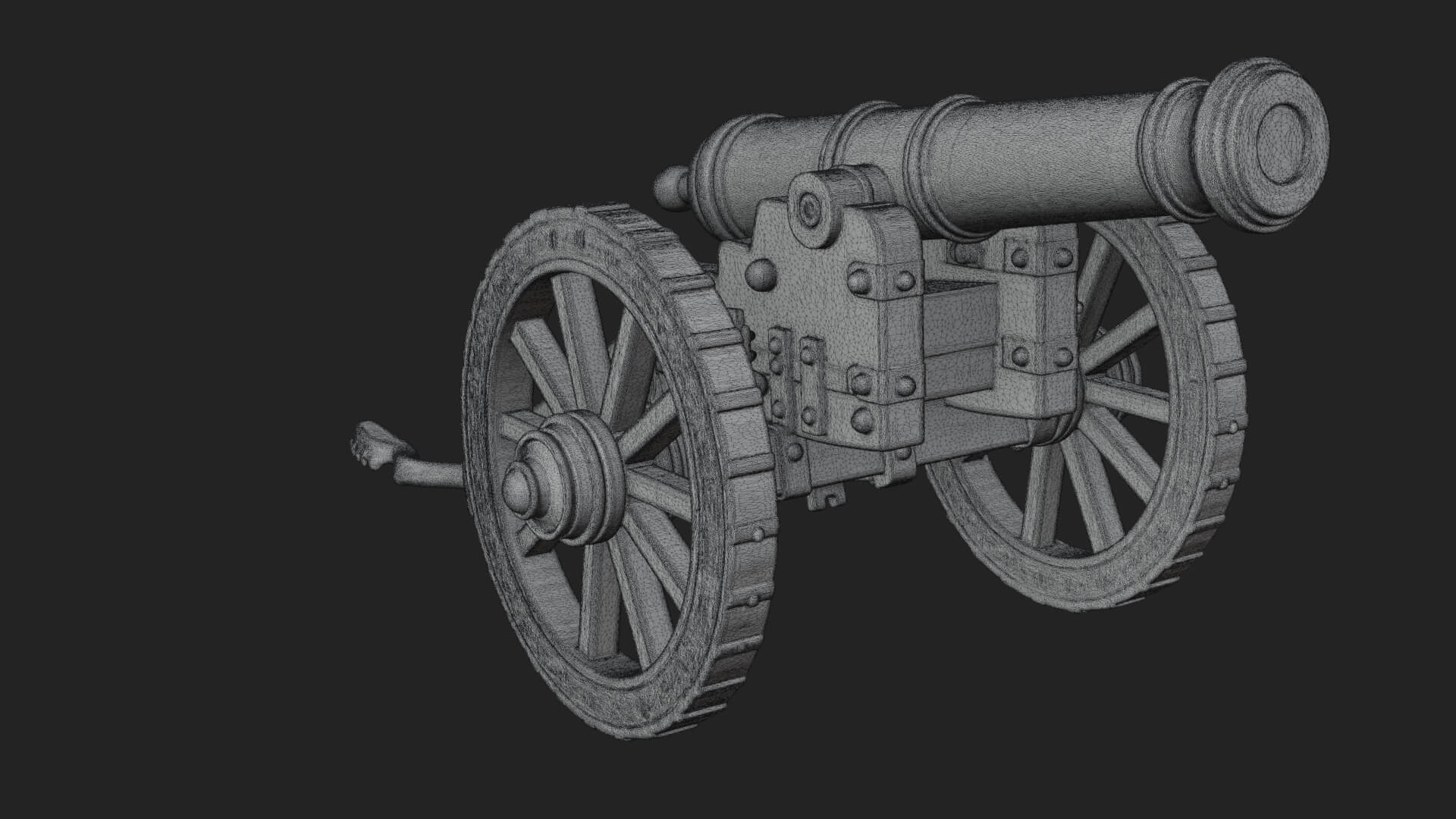 Vintage Field Cannon Model Design 7 3D Print Model 3D Model