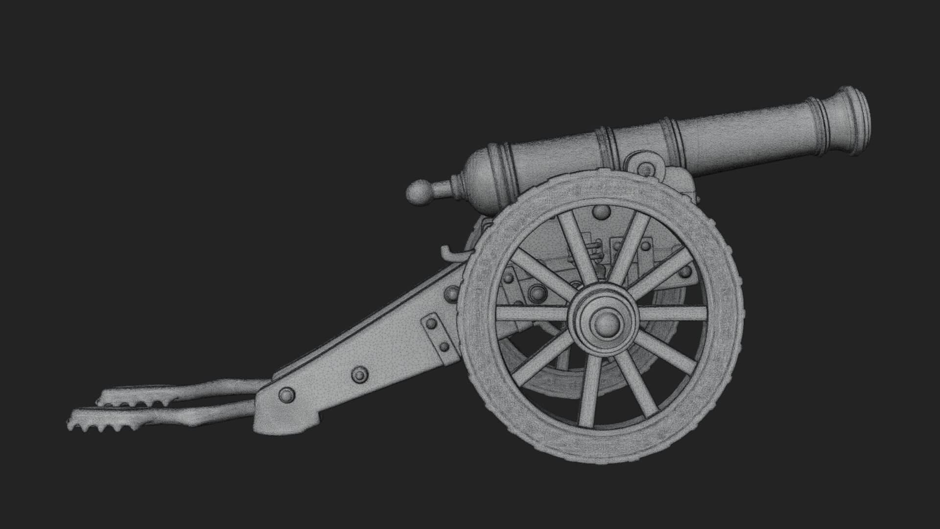 Vintage Field Cannon Model Design 7 3D Print Model 3D Model