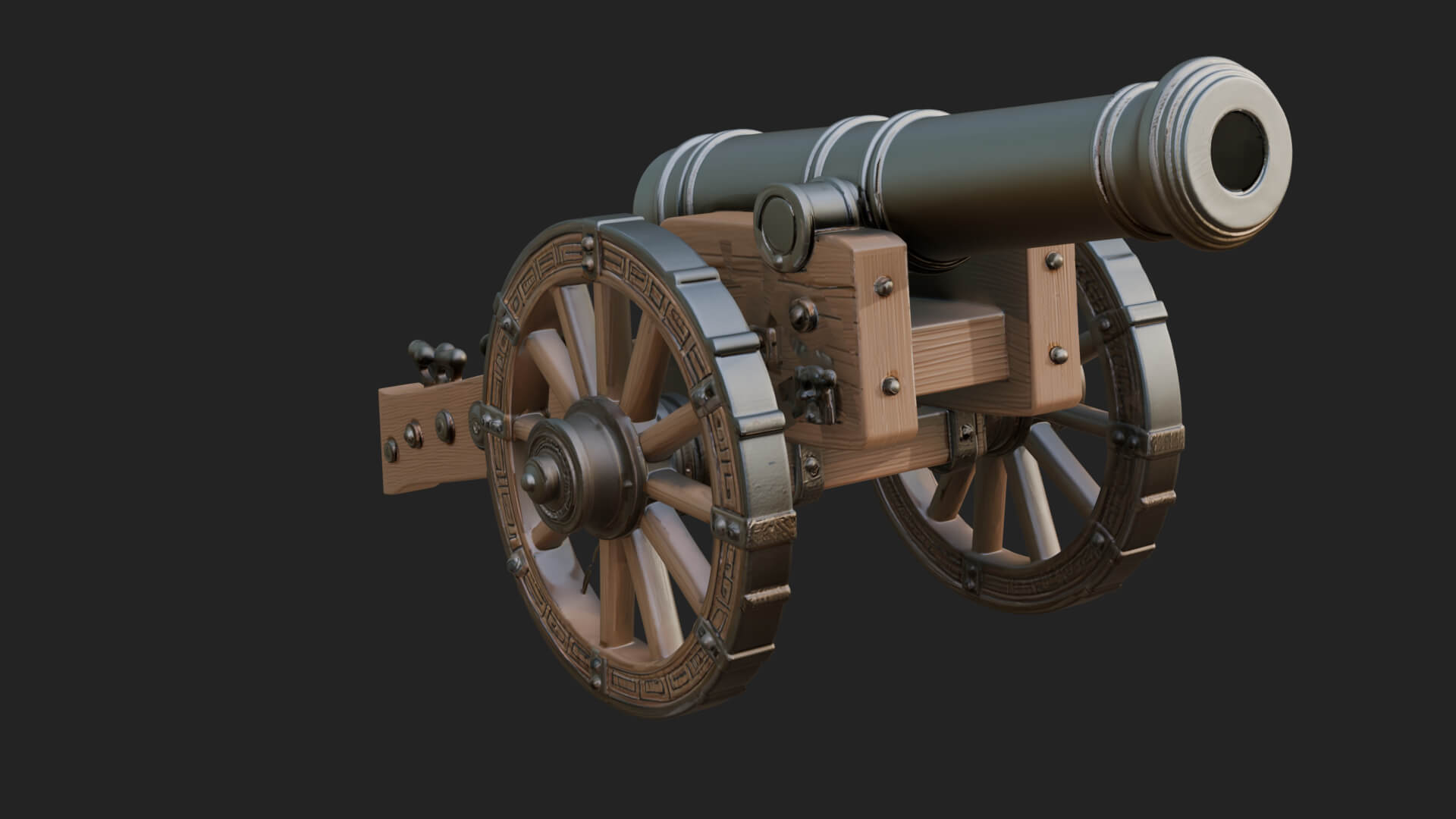 Vintage Field Cannon Model Design 8 3D Print Model 3D Model