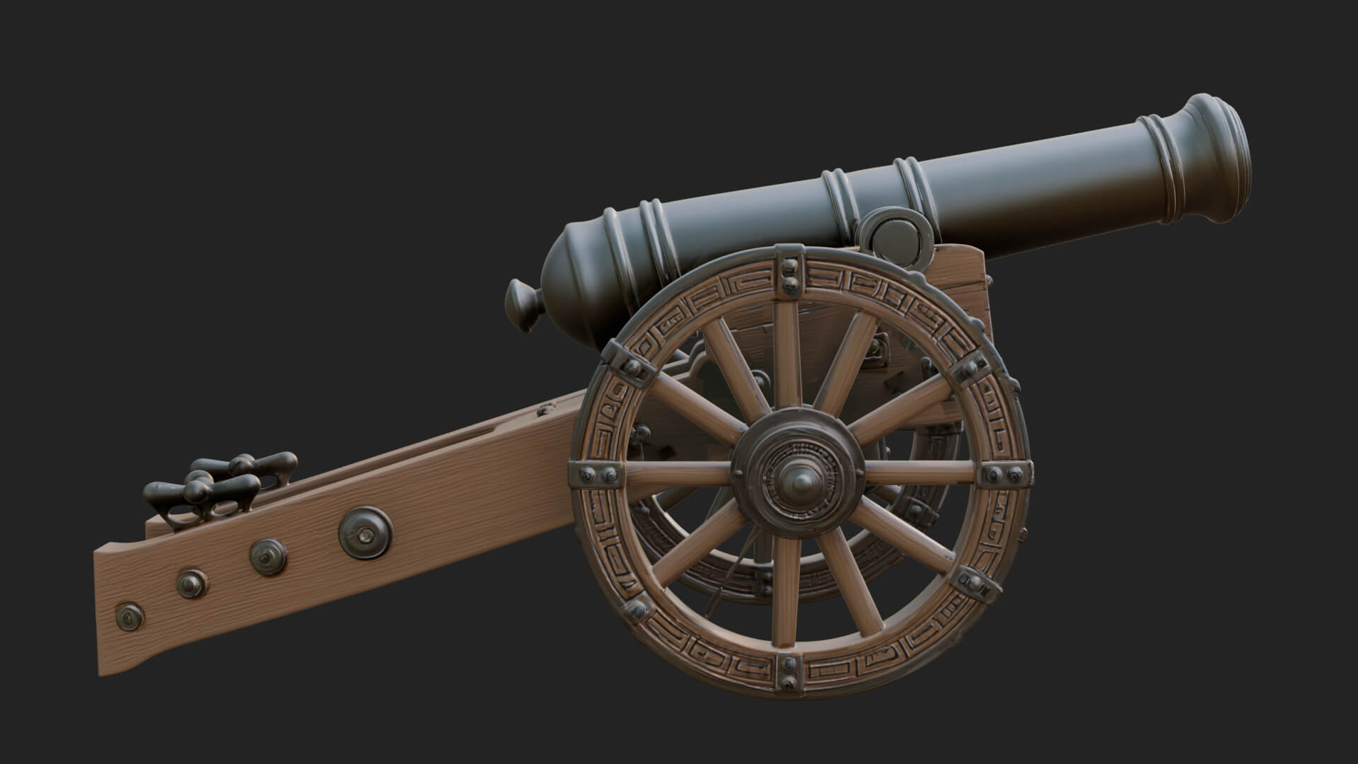 Vintage Field Cannon Model Design 8 3D Print Model 3D Model