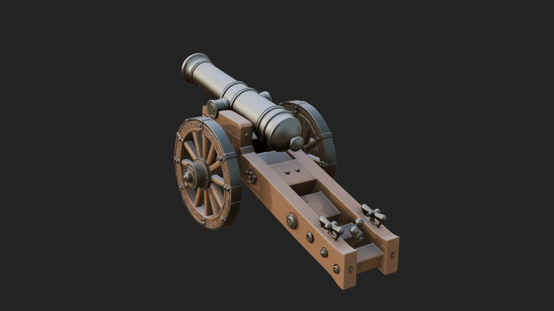 Vintage Field Cannon Model Design 8 3D Print Model 3D Model