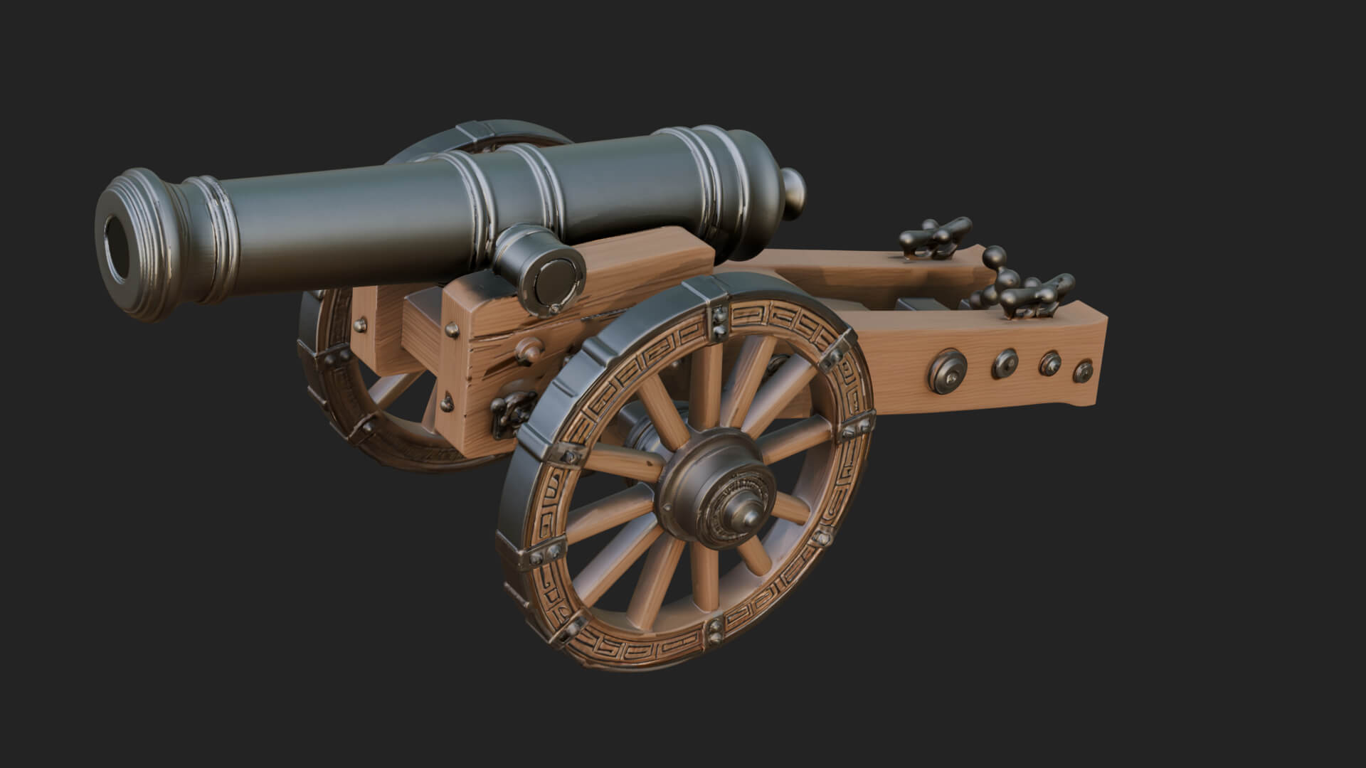Vintage Field Cannon Model Design 8 3D Print Model 3D Model