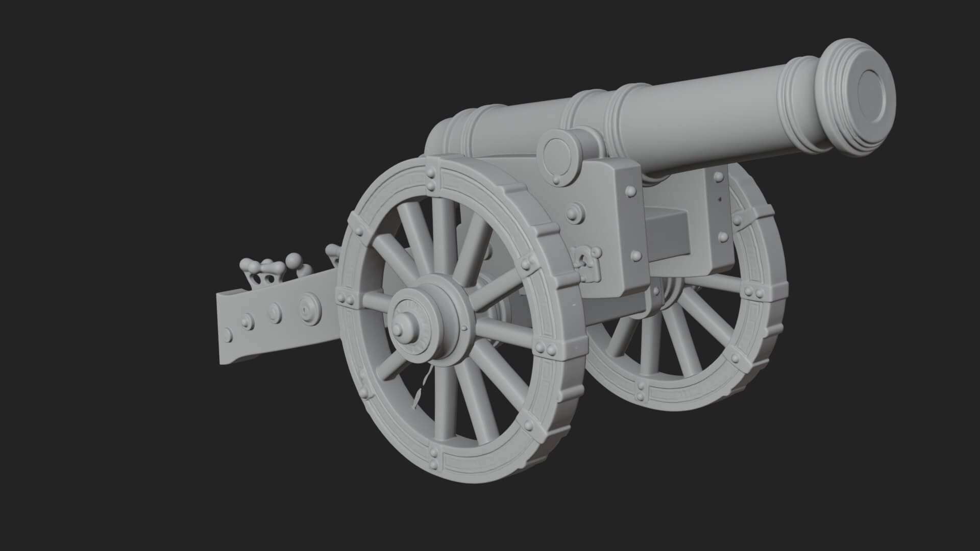 Vintage Field Cannon Model Design 8 3D Print Model 3D Model