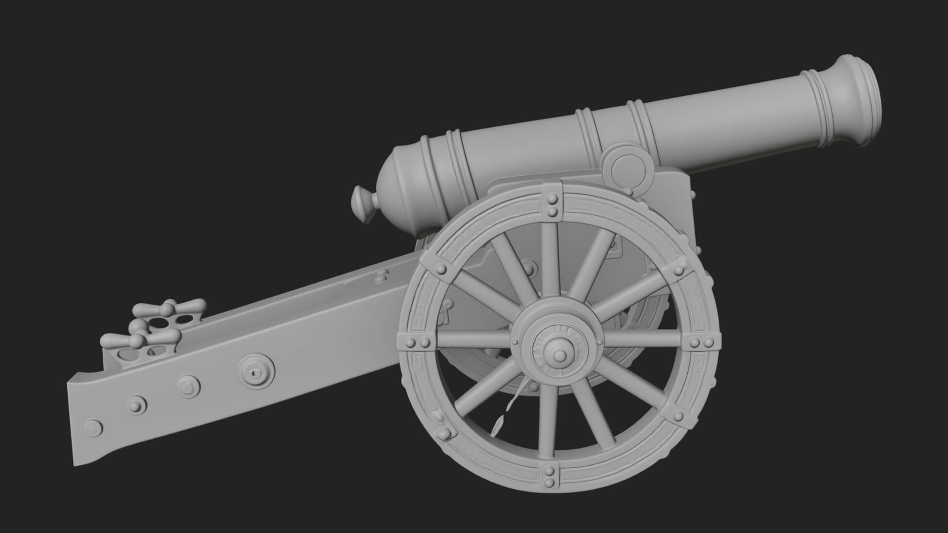 Vintage Field Cannon Model Design 8 3D Print Model 3D Model