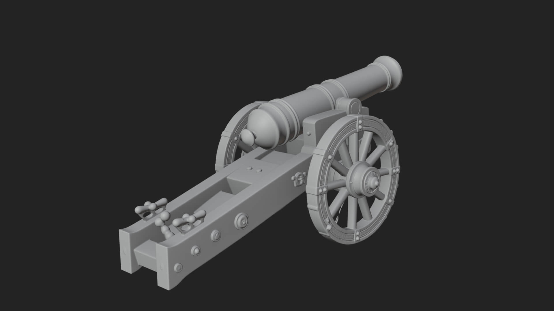 Vintage Field Cannon Model Design 8 3D Print Model 3D Model