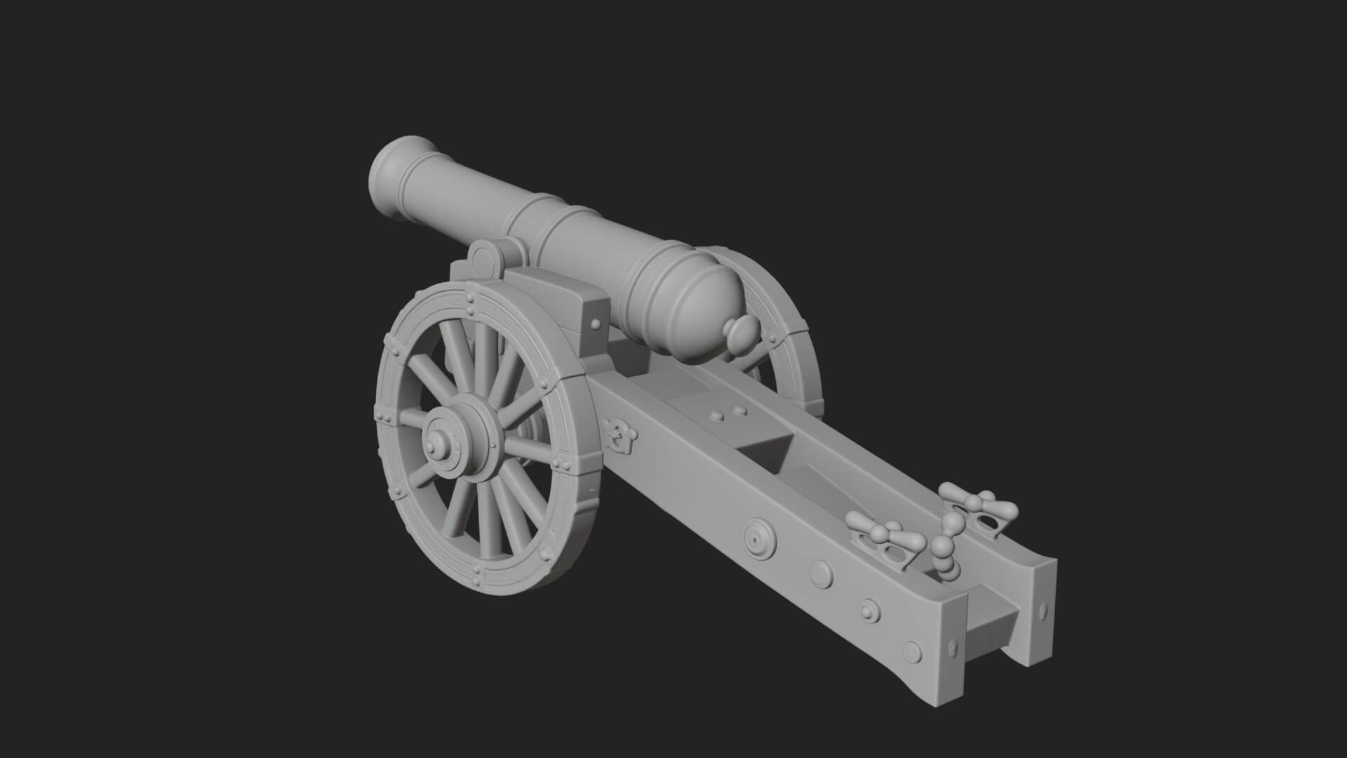 Vintage Field Cannon Model Design 8 3D Print Model 3D Model