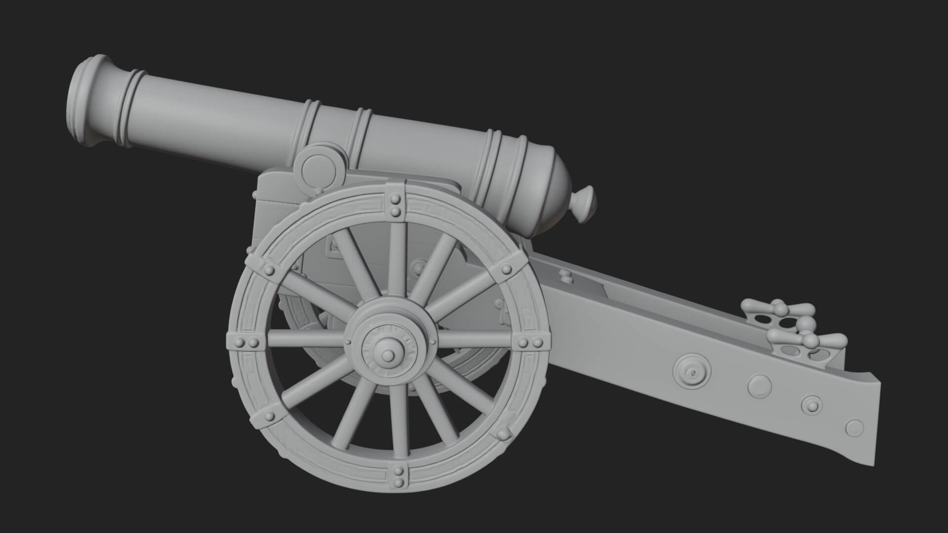 Vintage Field Cannon Model Design 8 3D Print Model 3D Model
