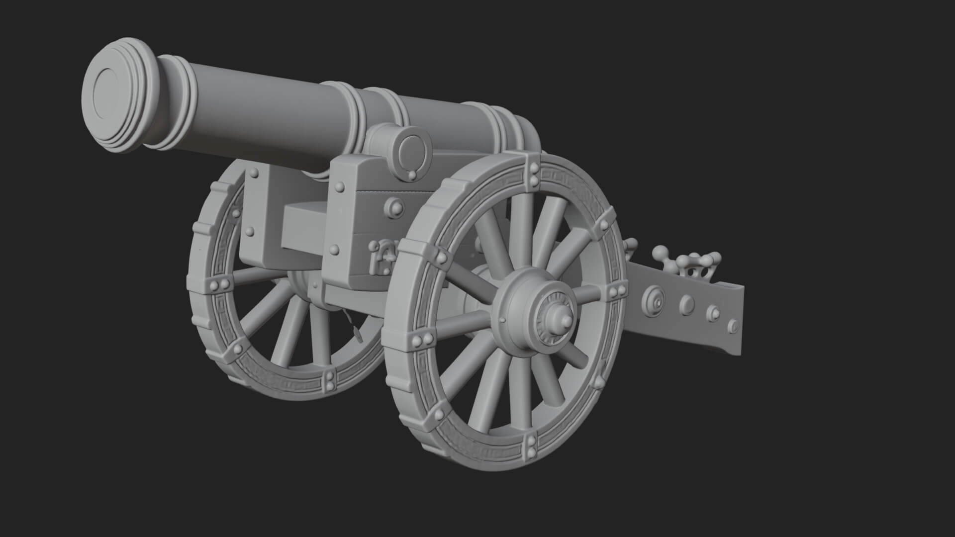 Vintage Field Cannon Model Design 8 3D Print Model 3D Model