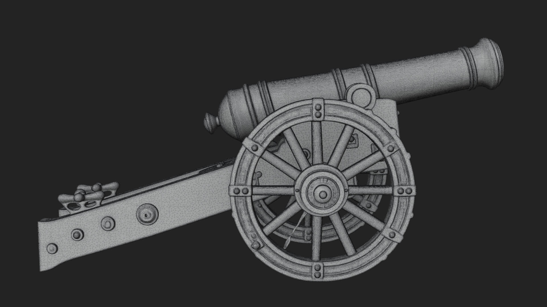 Vintage Field Cannon Model Design 8 3D Print Model 3D Model