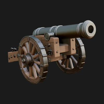 Vintage Field Cannon Model Design 8 3D Print Model