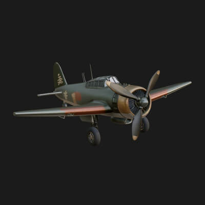 Vintage Fighter Plane Model Design 10 3D Print Model