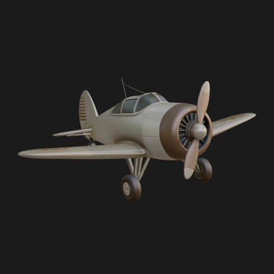 Vintage Fighter Plane Model Design 14 3D Print Model