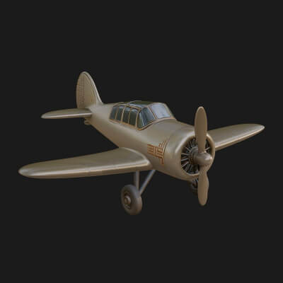Vintage Fighter Plane Model Design 19 3D Print Model
