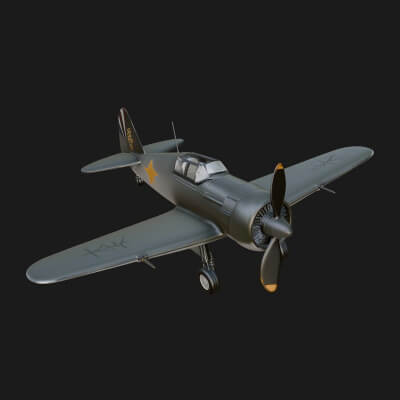 Vintage Fighter Plane Model Design 3 3D Print Model