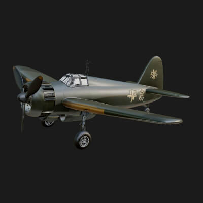 Vintage Fighter Plane Model Design 4 3D Print Model