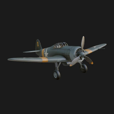 Vintage Fighter Plane Model Design 5 3D Print Model