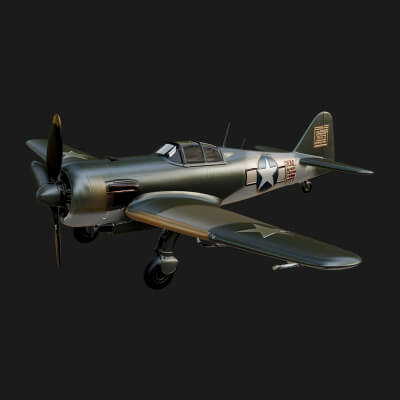 Vintage Fighter Plane Model Design 6 3D Print Model