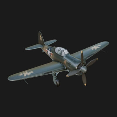 Vintage Fighter Plane Model Design 7 3D Print Model