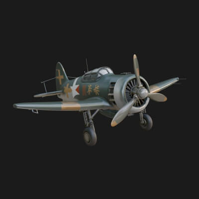 Vintage Fighter Plane Model Design 9 3D Print Model