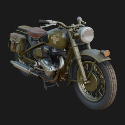 Vintage Motorcycle Model Design 1 3D Print Model