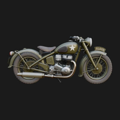 Vintage Motorcycle Model Design 10 3D Print Model