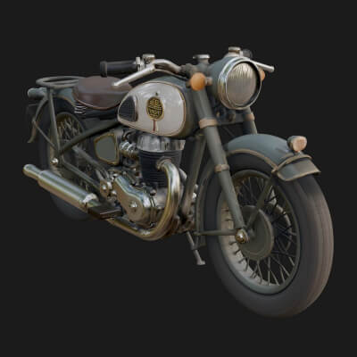 Vintage Motorcycle Model Design 12 3D Print Model