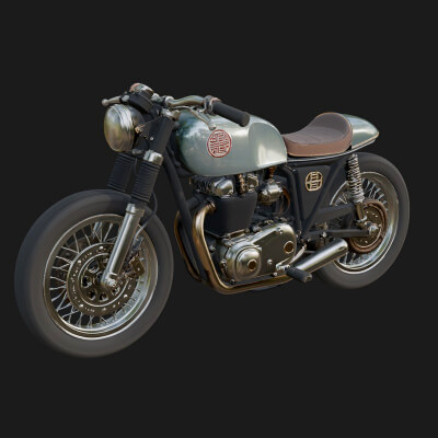 Vintage Motorcycle Model Design 13 3D Print Model