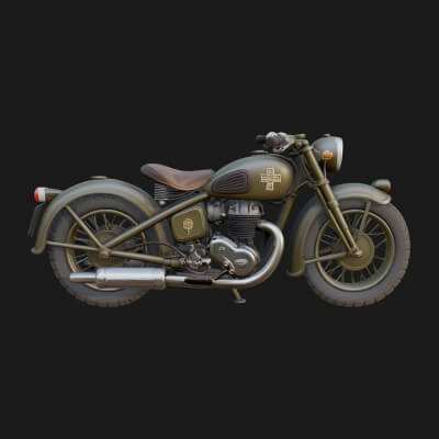 Vintage Motorcycle Model Design 14 3D Print Model