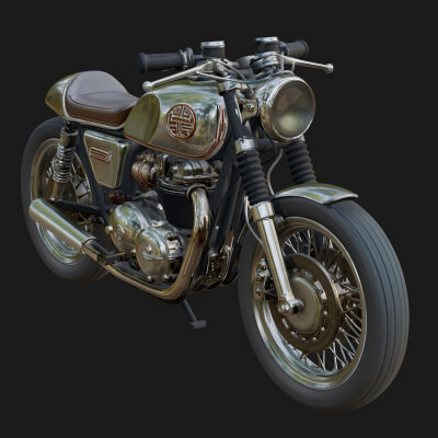 Vintage Motorcycle Model Design 17 3D Print Model