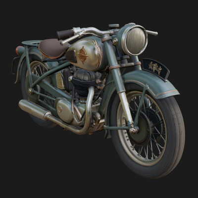Vintage Motorcycle Model Design 4 3D Print Model