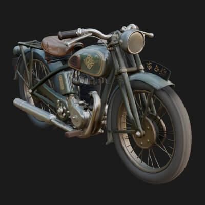 Vintage Motorcycle Model Design 5 3D Print Model