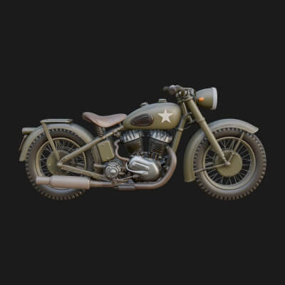 Vintage Motorcycle Model Design 9 3D Print Model