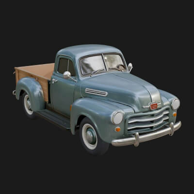 Vintage Pickup Truck Model Design 1 3D Print Model