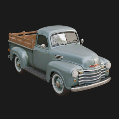 Vintage Pickup Truck Model Design 3 3D Print Model