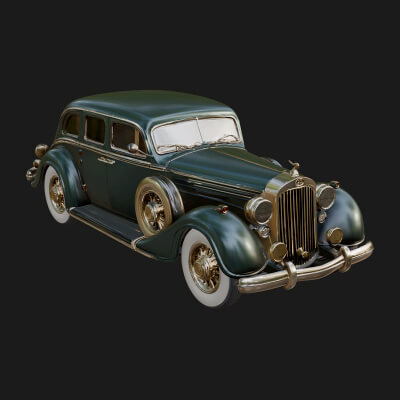 Vintage Sedan Car Model Design 5 3D Print Model