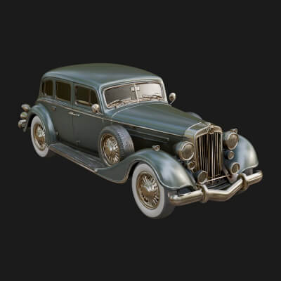Vintage Sedan Car Model Design 7 3D Print Model