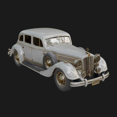 Vintage Sedan Car Model Design 9 3D Print Model