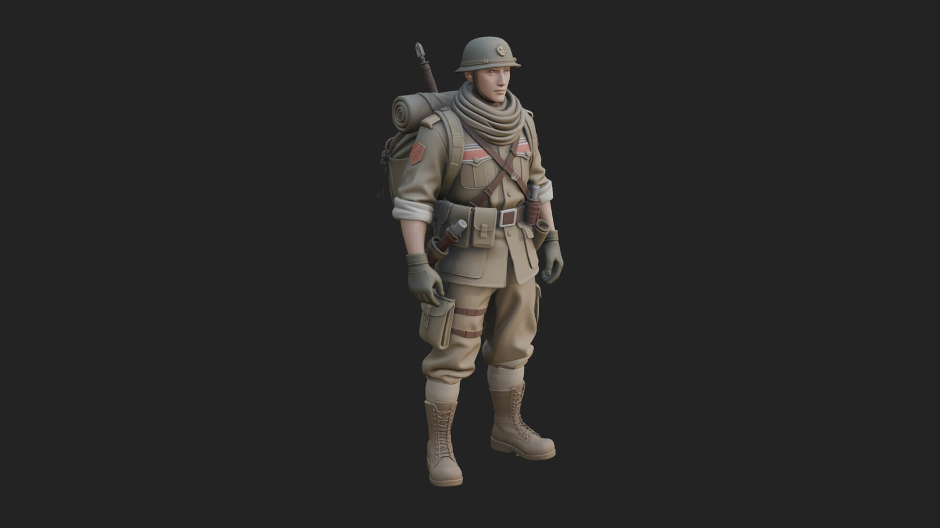 Vintage Soldier Statue Design 10 3D Print Model 3D Model