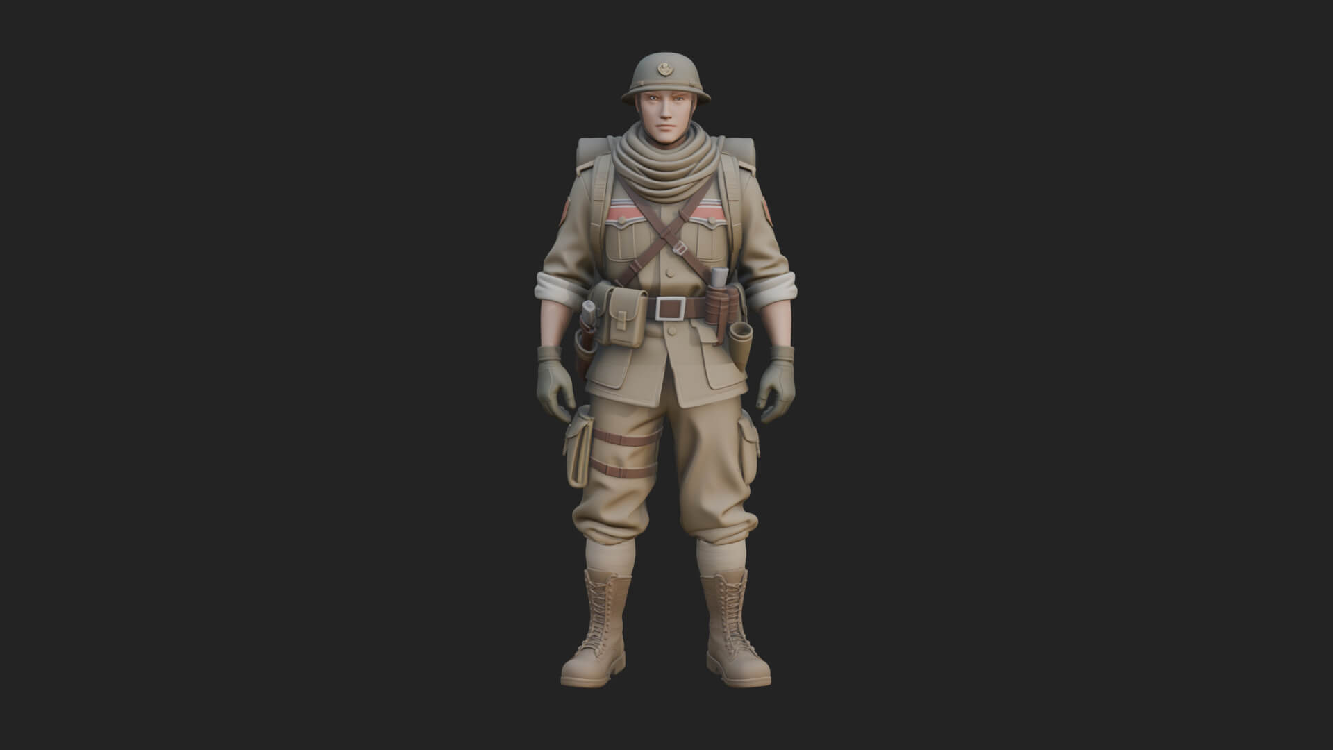 Vintage Soldier Statue Design 10 3D Print Model 3D Model