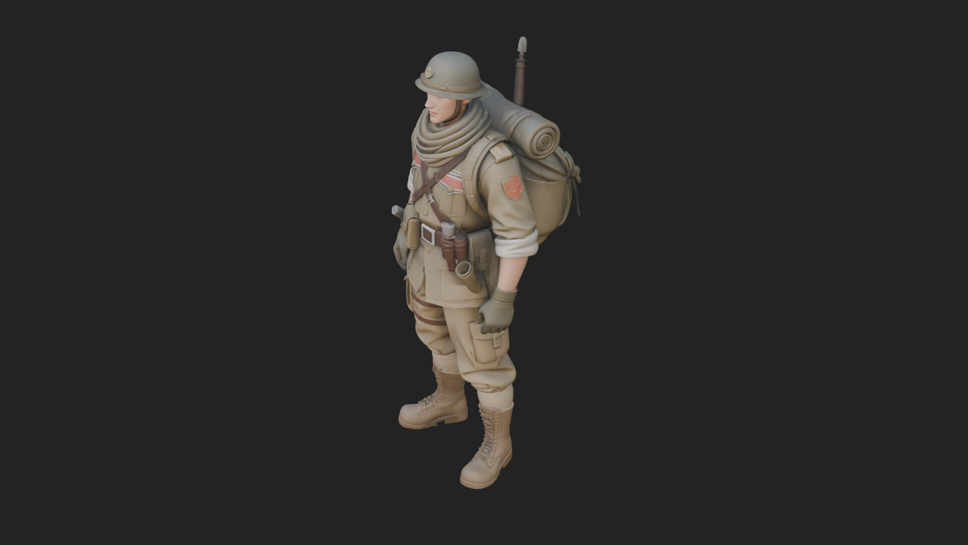 Vintage Soldier Statue Design 10 3D Print Model 3D Model