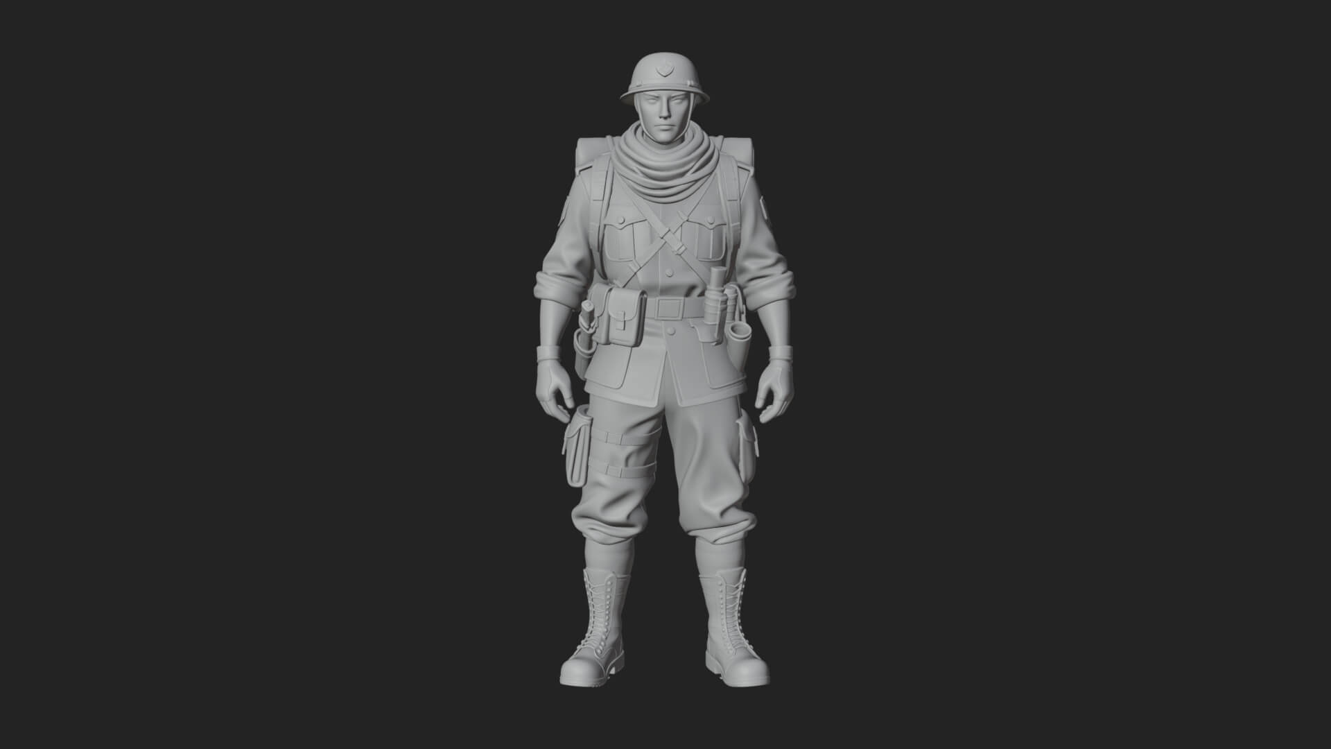 Vintage Soldier Statue Design 10 3D Print Model 3D Model