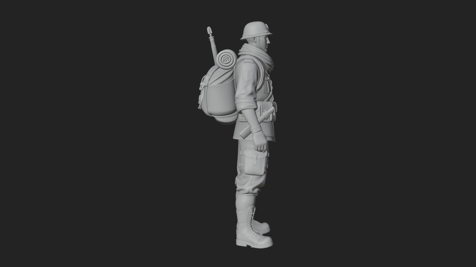 Vintage Soldier Statue Design 10 3D Print Model 3D Model