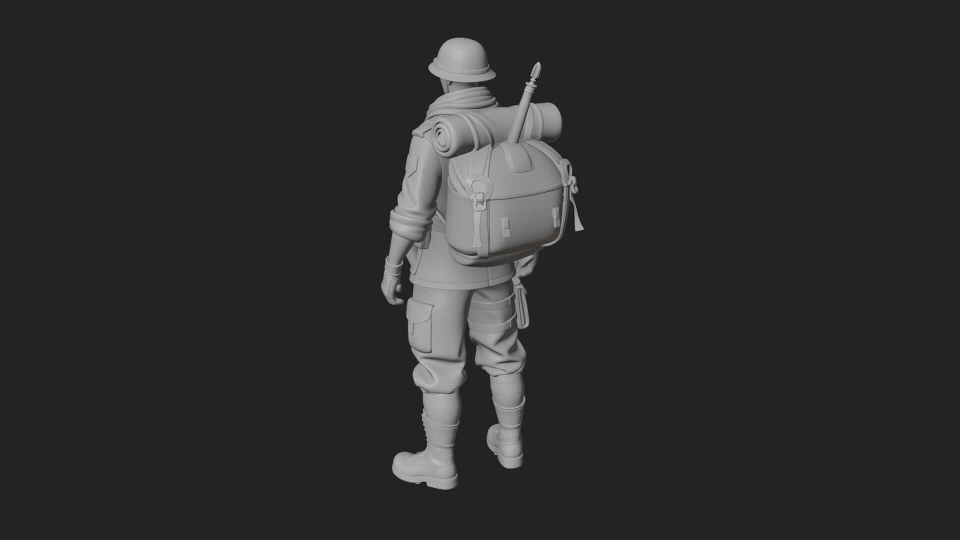 Vintage Soldier Statue Design 10 3D Print Model 3D Model