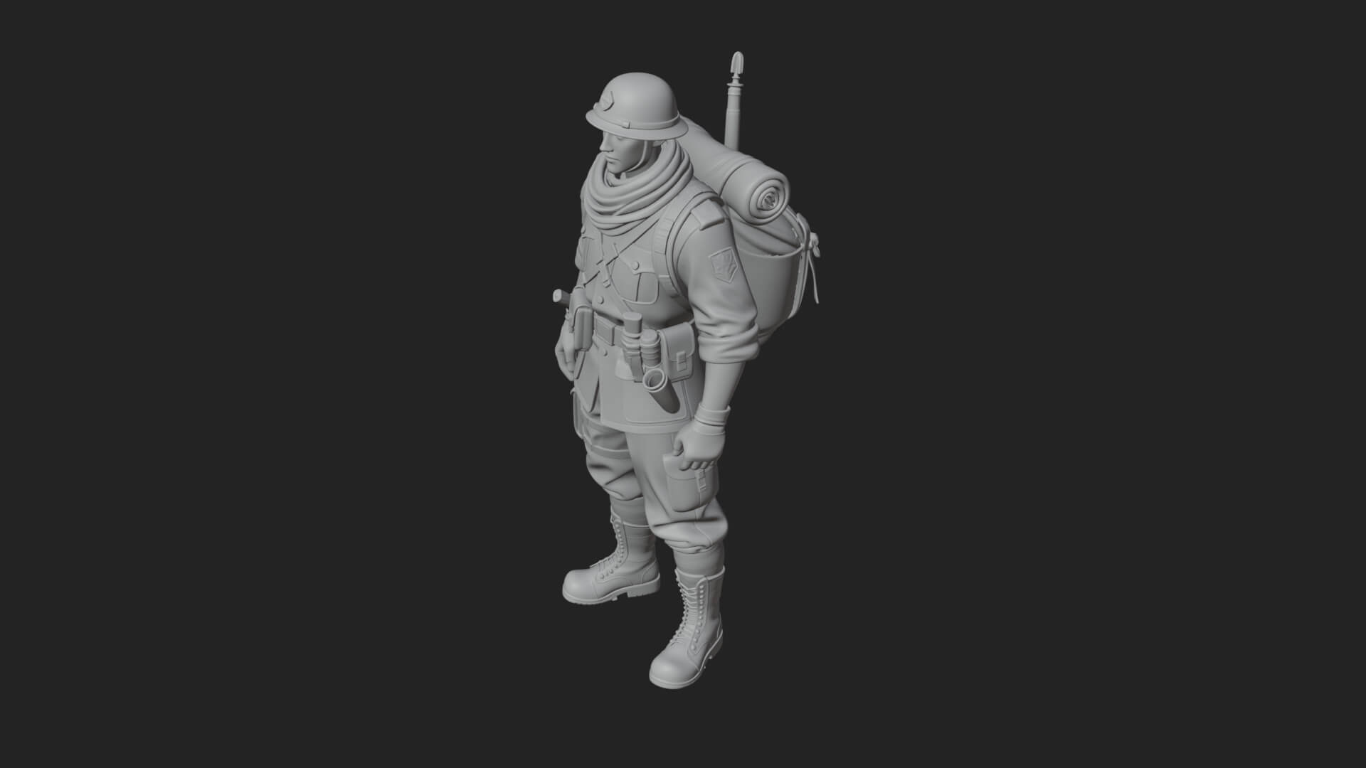 Vintage Soldier Statue Design 10 3D Print Model 3D Model