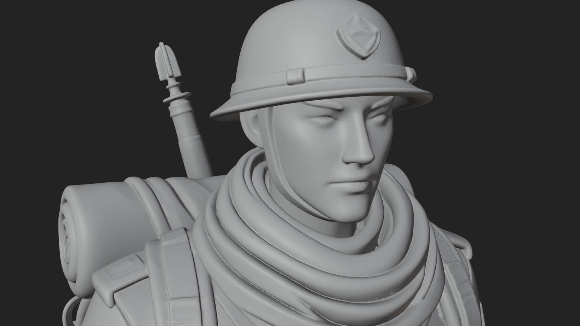 Vintage Soldier Statue Design 10 3D Print Model 3D Model