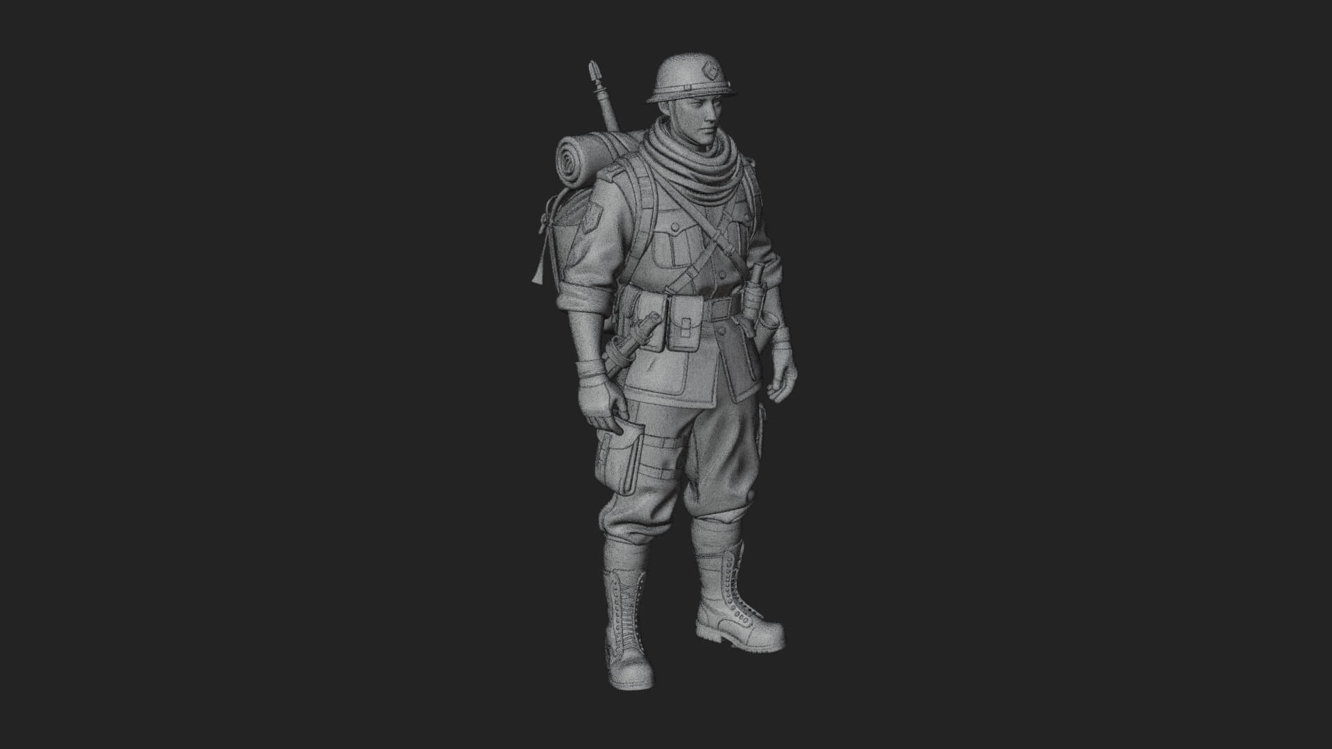 Vintage Soldier Statue Design 10 3D Print Model 3D Model